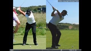 Jon Rahm golf swing  Long Iron faceon amp downtheline July 2017 [upl. by Leur74]