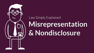 Misrepresentation and Nondisclosure  Contracts  Defenses amp Excuses [upl. by Ardnuahc570]