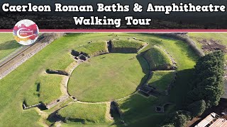 CAERLEON ROMAN BATHS amp AMPHITHEATRE WALES  Walking Tour  Pinned on Places [upl. by Vida]