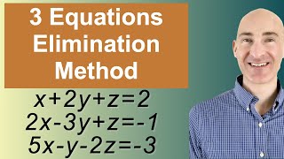 Solving Systems of 3 Equations Elimination [upl. by Gemoets]