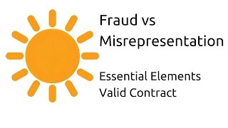 Fraud vs Misrepresentation  Other Essential Elements of a Valid Contract  CA CPT  CS amp CMA [upl. by Notlimah53]